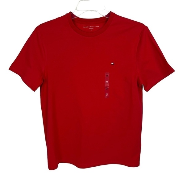 Tommy Hilfiger Men’s Pullover Shirts Sz Medium Color Red Short Sleeves $39.50 - Picture 1 of 11